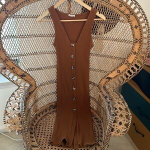 Brown Button Dress